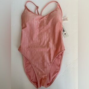 The Bikini Lab NWT Padded Pink One Piece‎ Swimsuit Criss Cross Back size Medium